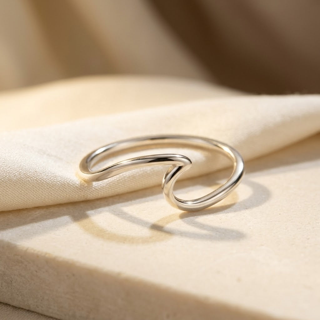 Silver minimalist open ring